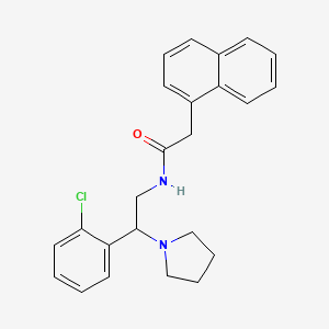 molecular formula C24H25ClN2O B11339190 N-[2-(2-chlorophenyl)-2-(pyrrolidin-1-yl)ethyl]-2-(naphthalen-1-yl)acetamide 