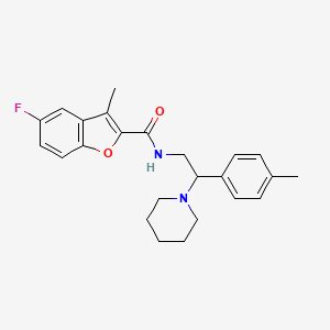 molecular formula C24H27FN2O2 B11339222 5-fluoro-3-methyl-N-[2-(4-methylphenyl)-2-(piperidin-1-yl)ethyl]-1-benzofuran-2-carboxamide 