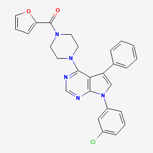 {4-[7-(3-chlorophenyl)-5-phenyl-7H-pyrrolo[2,3-d]pyrimidin-4-yl]piperazin-1-yl}(furan-2-yl)methanone