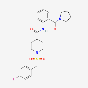 1-[(4-fluorobenzyl)sulfonyl]-N-[2-(pyrrolidin-1-ylcarbonyl)phenyl]piperidine-4-carboxamide