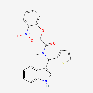 N-[1H-indol-3-yl(thiophen-2-yl)methyl]-N-methyl-2-(2-nitrophenoxy)acetamide