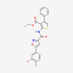 Ethyl 2-({[5-(3-fluoro-4-methylphenyl)-1,2-oxazol-3-yl]carbonyl}amino)-4-phenylthiophene-3-carboxylate