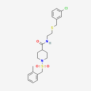 N-{2-[(3-chlorobenzyl)sulfanyl]ethyl}-1-[(2-methylbenzyl)sulfonyl]piperidine-4-carboxamide