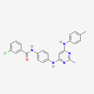 3-chloro-N-[4-({2-methyl-6-[(4-methylphenyl)amino]pyrimidin-4-yl}amino)phenyl]benzamide