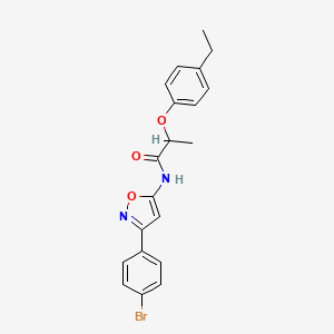 molecular formula C20H19BrN2O3 B11339319 N-[3-(4-bromophenyl)-1,2-oxazol-5-yl]-2-(4-ethylphenoxy)propanamide 