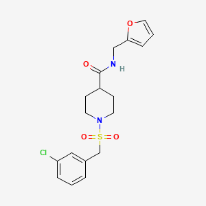 1-[(3-chlorobenzyl)sulfonyl]-N-(furan-2-ylmethyl)piperidine-4-carboxamide