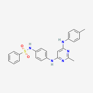 N-[4-({2-methyl-6-[(4-methylphenyl)amino]pyrimidin-4-yl}amino)phenyl]benzenesulfonamide