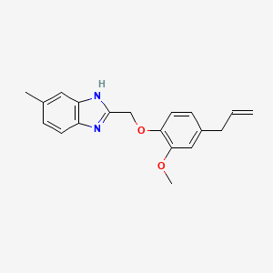 molecular formula C19H20N2O2 B11339346 2-{[2-methoxy-4-(prop-2-en-1-yl)phenoxy]methyl}-5-methyl-1H-benzimidazole 