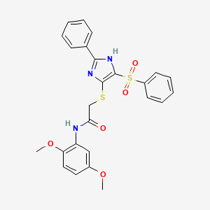 N-(2,5-dimethoxyphenyl)-2-{[2-phenyl-4-(phenylsulfonyl)-1H-imidazol-5-yl]sulfanyl}acetamide