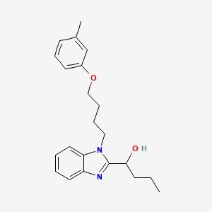 molecular formula C22H28N2O2 B11339382 1-{1-[4-(3-methylphenoxy)butyl]-1H-benzimidazol-2-yl}butan-1-ol 