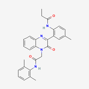 N-[2-(4-{2-[(2,6-dimethylphenyl)amino]-2-oxoethyl}-3-oxo-3,4-dihydroquinoxalin-2-yl)-4-methylphenyl]propanamide