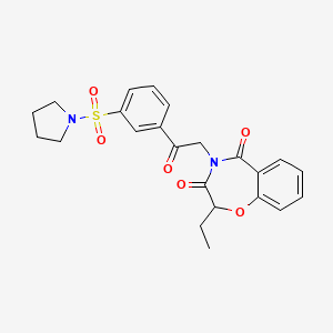 2-ethyl-4-{2-oxo-2-[3-(pyrrolidin-1-ylsulfonyl)phenyl]ethyl}-1,4-benzoxazepine-3,5(2H,4H)-dione