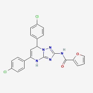 N-[5,7-bis(4-chlorophenyl)-3,7-dihydro[1,2,4]triazolo[1,5-a]pyrimidin-2-yl]furan-2-carboxamide