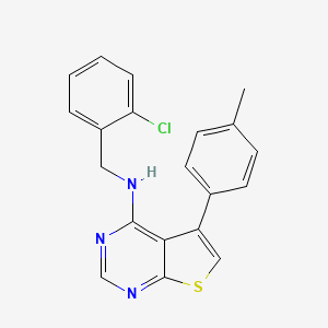 molecular formula C20H16ClN3S B11339412 N-(2-chlorobenzyl)-5-(4-methylphenyl)thieno[2,3-d]pyrimidin-4-amine 