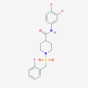 N-(3,4-difluorophenyl)-1-[(2-fluorobenzyl)sulfonyl]piperidine-4-carboxamide