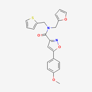 N-(furan-2-ylmethyl)-5-(4-methoxyphenyl)-N-(thiophen-2-ylmethyl)-1,2-oxazole-3-carboxamide