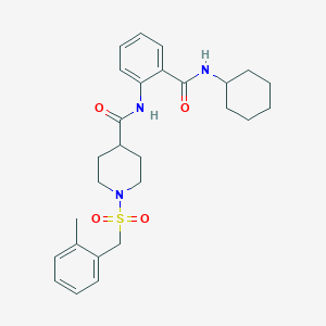 N-[2-(cyclohexylcarbamoyl)phenyl]-1-[(2-methylbenzyl)sulfonyl]piperidine-4-carboxamide