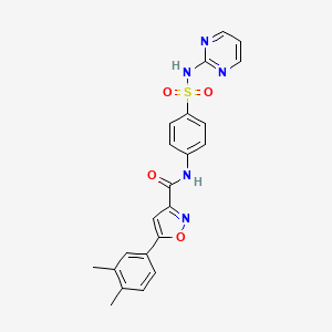 molecular formula C22H19N5O4S B11339536 5-(3,4-dimethylphenyl)-N-[4-(pyrimidin-2-ylsulfamoyl)phenyl]-1,2-oxazole-3-carboxamide 