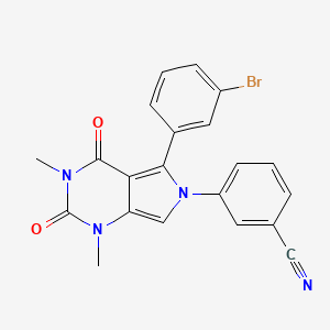 molecular formula C21H15BrN4O2 B11339551 3-[5-(3-bromophenyl)-1,3-dimethyl-2,4-dioxo-1,2,3,4-tetrahydro-6H-pyrrolo[3,4-d]pyrimidin-6-yl]benzonitrile 