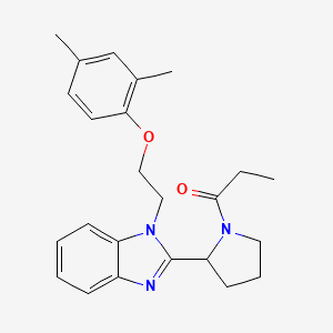 1-(2-{1-[2-(2,4-dimethylphenoxy)ethyl]-1H-benzimidazol-2-yl}pyrrolidin-1-yl)propan-1-one