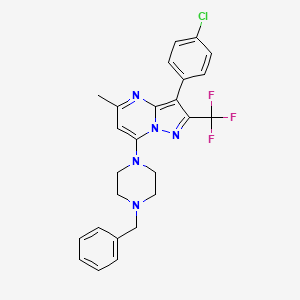 7-(4-Benzylpiperazin-1-yl)-3-(4-chlorophenyl)-5-methyl-2-(trifluoromethyl)pyrazolo[1,5-a]pyrimidine