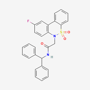 N-(diphenylmethyl)-2-(9-fluoro-5,5-dioxido-6H-dibenzo[c,e][1,2]thiazin-6-yl)acetamide