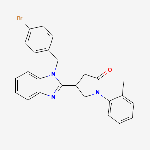 molecular formula C25H22BrN3O B11339641 4-[1-(4-bromobenzyl)-1H-benzimidazol-2-yl]-1-(2-methylphenyl)pyrrolidin-2-one 