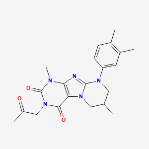 molecular formula C21H25N5O3 B11339679 9-(3,4-dimethylphenyl)-1,7-dimethyl-3-(2-oxopropyl)-7,8-dihydro-6H-purino[7,8-a]pyrimidine-2,4-dione 