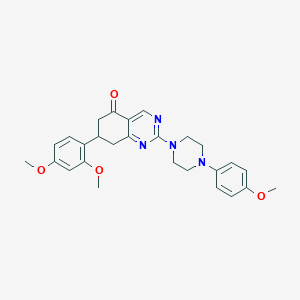 molecular formula C27H30N4O4 B11339690 7-(2,4-dimethoxyphenyl)-2-[4-(4-methoxyphenyl)piperazin-1-yl]-7,8-dihydroquinazolin-5(6H)-one 