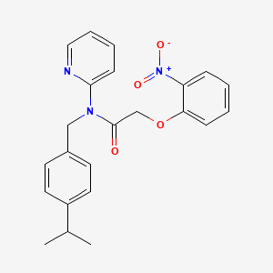 molecular formula C23H23N3O4 B11339700 2-(2-nitrophenoxy)-N-[4-(propan-2-yl)benzyl]-N-(pyridin-2-yl)acetamide 