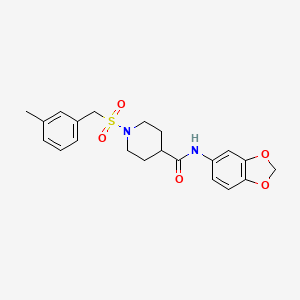 molecular formula C21H24N2O5S B11339719 N-(1,3-benzodioxol-5-yl)-1-[(3-methylbenzyl)sulfonyl]piperidine-4-carboxamide 