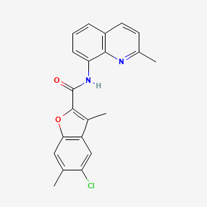 molecular formula C21H17ClN2O2 B11339730 5-chloro-3,6-dimethyl-N-(2-methylquinolin-8-yl)-1-benzofuran-2-carboxamide 