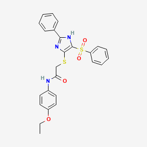 molecular formula C25H23N3O4S2 B11339731 N-(4-ethoxyphenyl)-2-{[2-phenyl-4-(phenylsulfonyl)-1H-imidazol-5-yl]sulfanyl}acetamide 