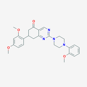 molecular formula C27H30N4O4 B11339734 7-(2,4-dimethoxyphenyl)-2-[4-(2-methoxyphenyl)piperazin-1-yl]-7,8-dihydroquinazolin-5(6H)-one 