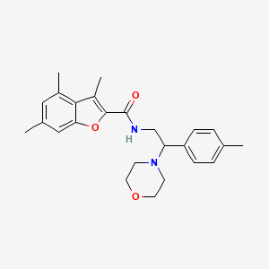 molecular formula C25H30N2O3 B11339755 3,4,6-trimethyl-N-[2-(4-methylphenyl)-2-(morpholin-4-yl)ethyl]-1-benzofuran-2-carboxamide 