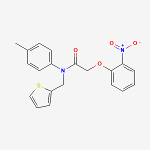 N-(4-methylphenyl)-2-(2-nitrophenoxy)-N-(thiophen-2-ylmethyl)acetamide