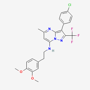 3-(4-chlorophenyl)-N-[2-(3,4-dimethoxyphenyl)ethyl]-5-methyl-2-(trifluoromethyl)pyrazolo[1,5-a]pyrimidin-7-amine