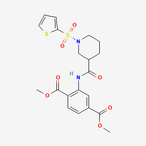 molecular formula C20H22N2O7S2 B11339773 Dimethyl 2-({[1-(thiophen-2-ylsulfonyl)piperidin-3-yl]carbonyl}amino)benzene-1,4-dicarboxylate 