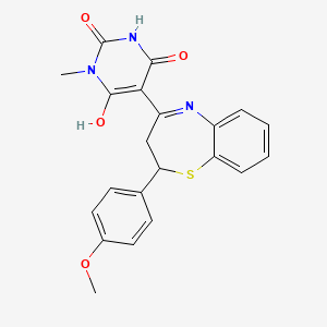 (5Z)-6-hydroxy-5-[2-(4-methoxyphenyl)-2,3-dihydro-1,5-benzothiazepin-4(5H)-ylidene]-3-methylpyrimidine-2,4(3H,5H)-dione