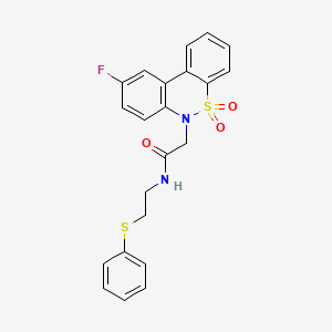 2-(9-fluoro-5,5-dioxido-6H-dibenzo[c,e][1,2]thiazin-6-yl)-N-[2-(phenylsulfanyl)ethyl]acetamide