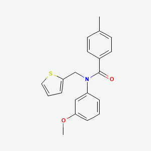 N-(3-methoxyphenyl)-4-methyl-N-(thiophen-2-ylmethyl)benzamide