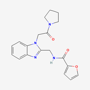 molecular formula C19H20N4O3 B11339824 N-({1-[2-oxo-2-(pyrrolidin-1-yl)ethyl]-1H-benzimidazol-2-yl}methyl)furan-2-carboxamide 