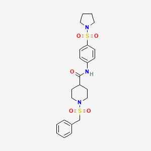 1-(benzylsulfonyl)-N-[4-(pyrrolidin-1-ylsulfonyl)phenyl]piperidine-4-carboxamide