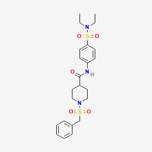 1-(benzylsulfonyl)-N-[4-(diethylsulfamoyl)phenyl]piperidine-4-carboxamide