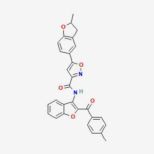 5-(2-methyl-2,3-dihydro-1-benzofuran-5-yl)-N-{2-[(4-methylphenyl)carbonyl]-1-benzofuran-3-yl}-1,2-oxazole-3-carboxamide