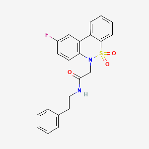 2-(9-fluoro-5,5-dioxido-6H-dibenzo[c,e][1,2]thiazin-6-yl)-N-(2-phenylethyl)acetamide