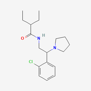 molecular formula C18H27ClN2O B11339916 N-[2-(2-chlorophenyl)-2-(pyrrolidin-1-yl)ethyl]-2-ethylbutanamide 