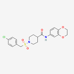 1-[(4-chlorobenzyl)sulfonyl]-N-(2,3-dihydro-1,4-benzodioxin-6-yl)piperidine-4-carboxamide