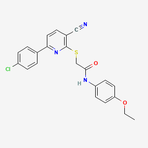 molecular formula C22H18ClN3O2S B11339934 2-{[6-(4-chlorophenyl)-3-cyanopyridin-2-yl]sulfanyl}-N-(4-ethoxyphenyl)acetamide 