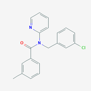 molecular formula C20H17ClN2O B11339959 N-(3-chlorobenzyl)-3-methyl-N-(pyridin-2-yl)benzamide 